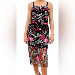 Sam Edelman Black Dress with Pink Floral Design